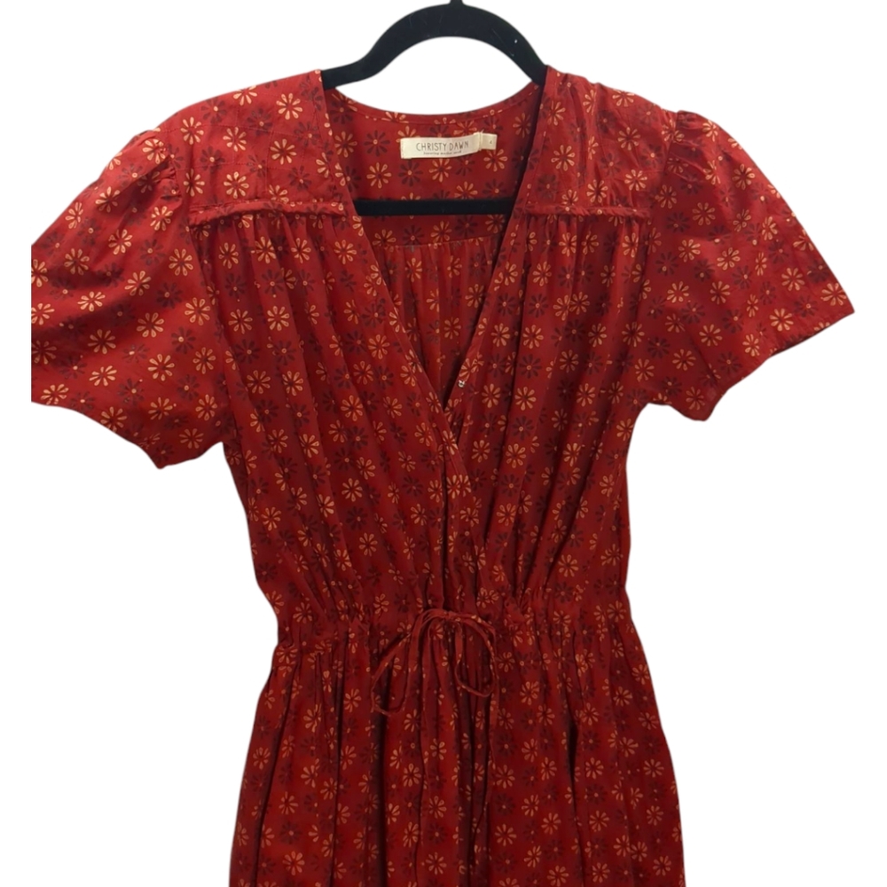 Christy Dawn Red Printed Midi Dress - Picture 2 of 7